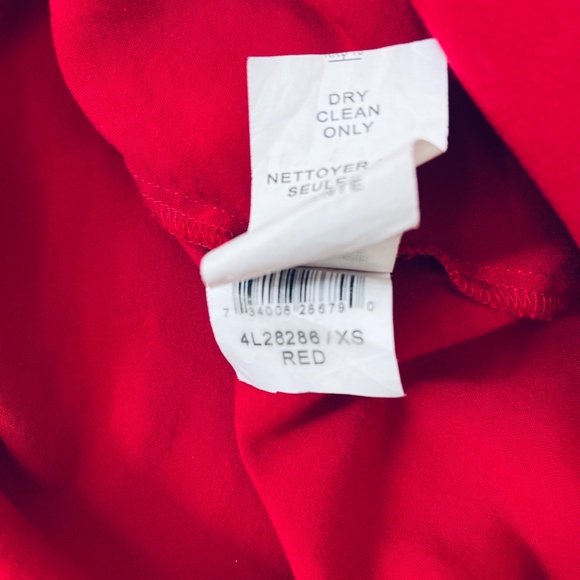 Karen Kane Red With Black Lace Rayon Blouse Sz XS - Picture 9 of 10